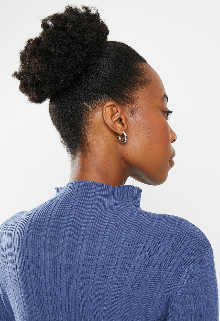 dailyfriday - Rib fitted jumper - blue
