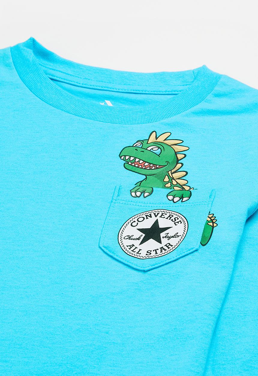 Converse - Dino long sleeve tee + ft jog set - black & blue 