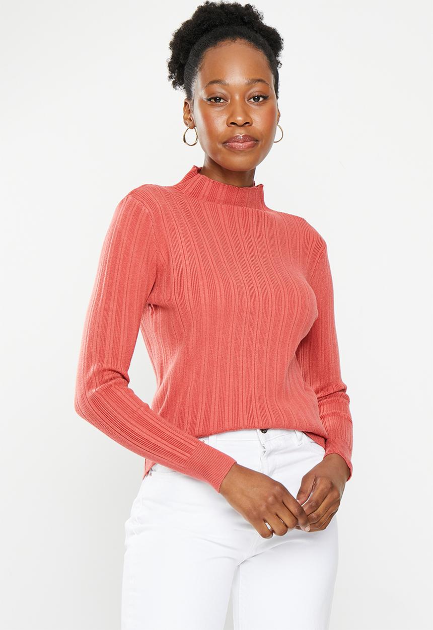 dailyfriday - Rib fitted jumper - red