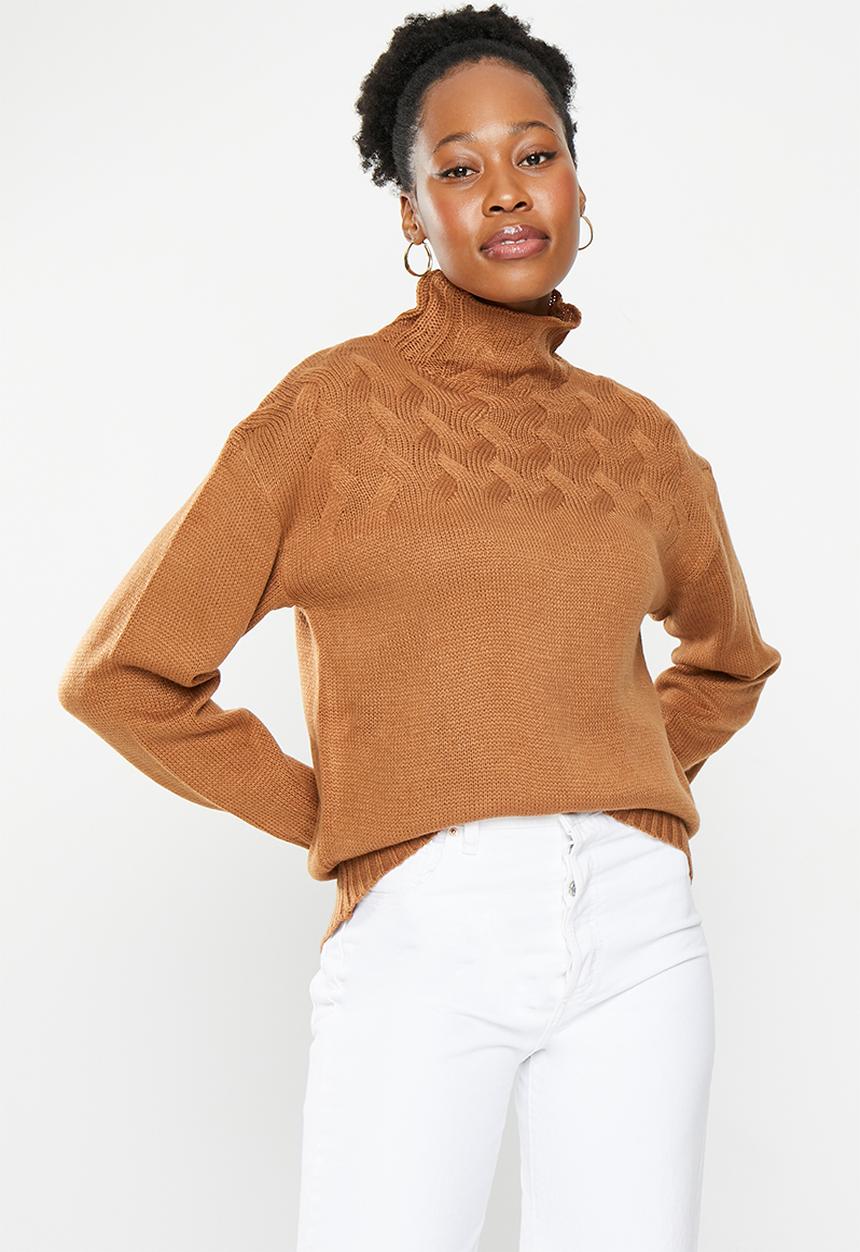 dailyfriday - Cable detail jumper - choc