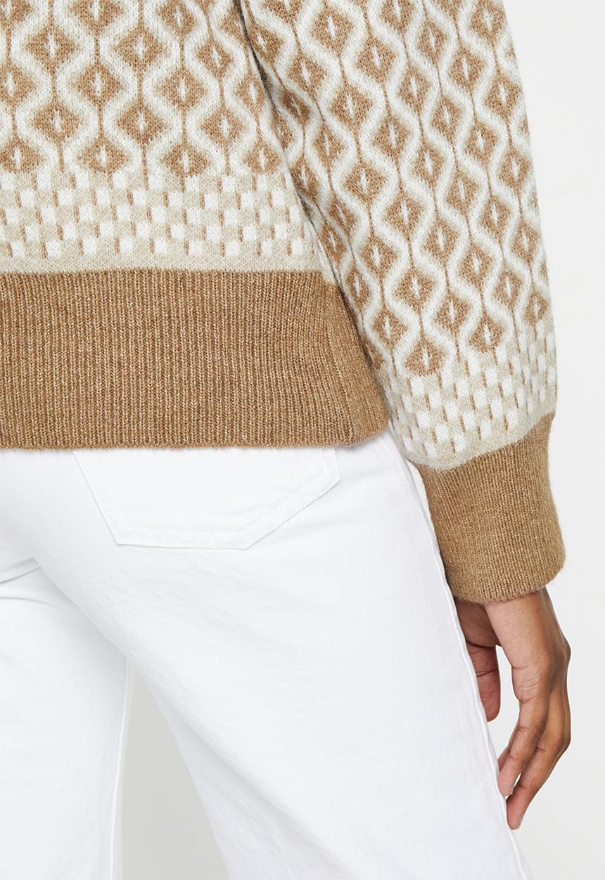 dailyfriday - Longline cardi - oatmeal geo print