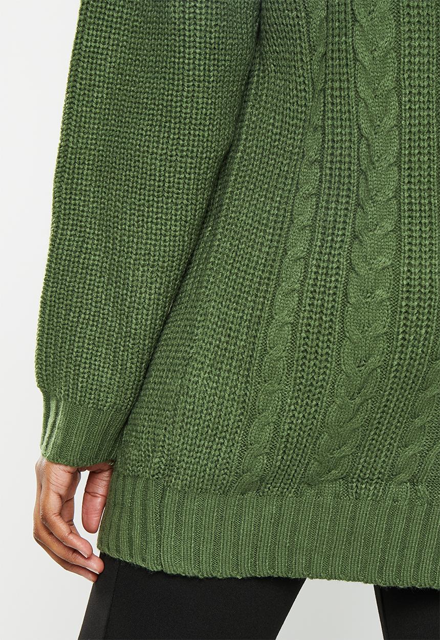 dailyfriday - Longline cable jumper - olive
