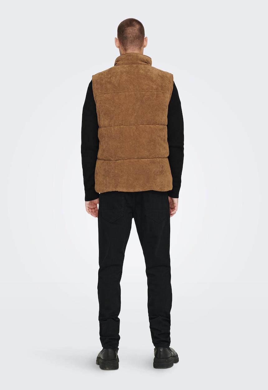 Only & Sons - Onscash corduroy puffer vest otw - tan