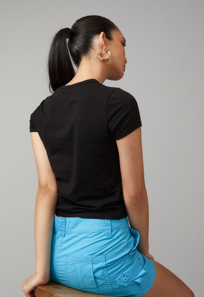 Factorie - Solid fitted tee - black