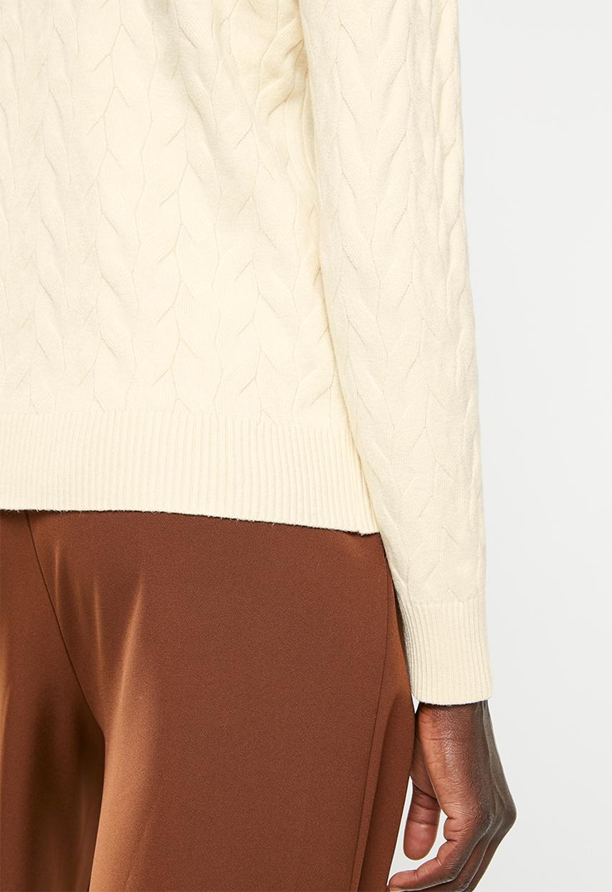 dailyfriday - Cable polo neck - ecru