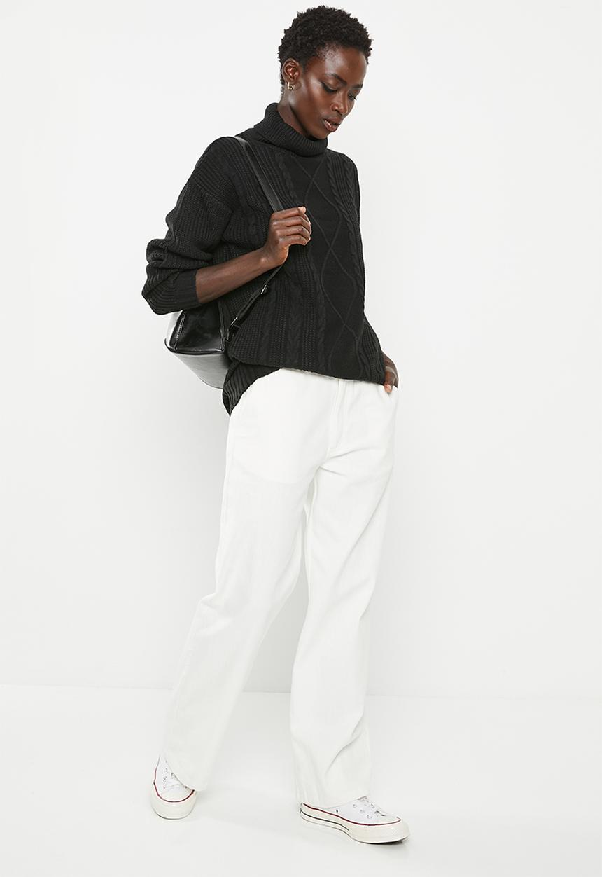 dailyfriday - Longline cable jumper - black