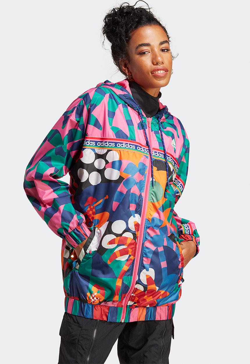 adidas Performance - Farm jacket - bold green & pulse magenta