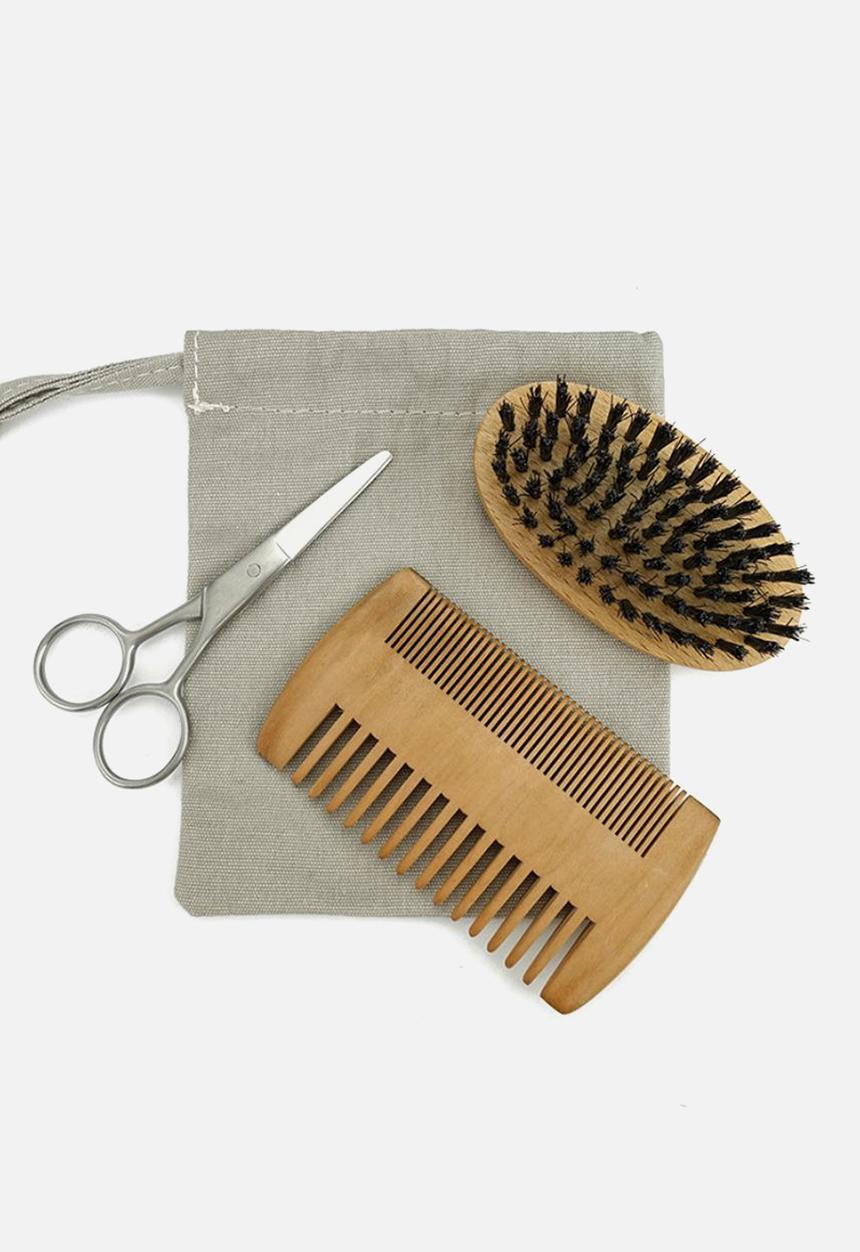 Glam Beauty - Larry's 3 Piece Beard Grooming Kit with Bag