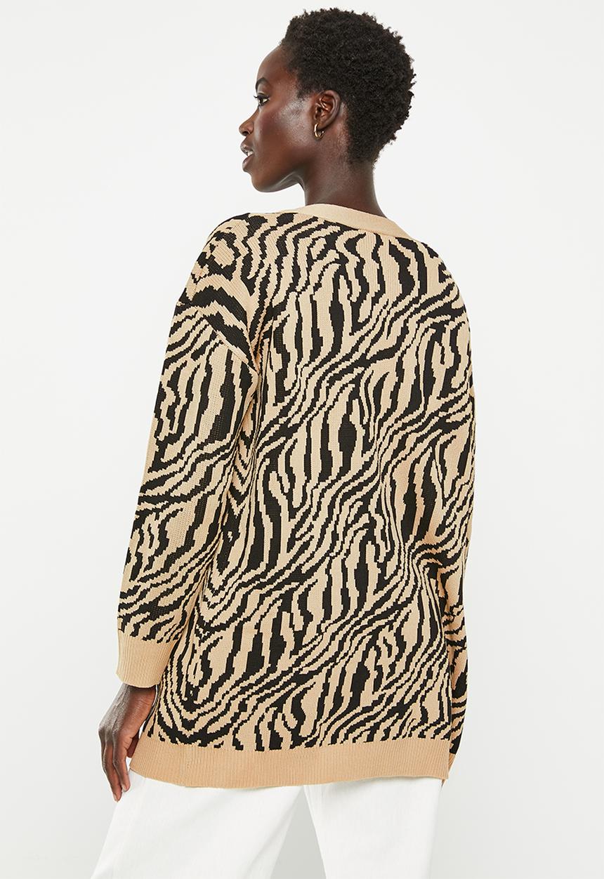 dailyfriday - Longer length cardigan - animal print