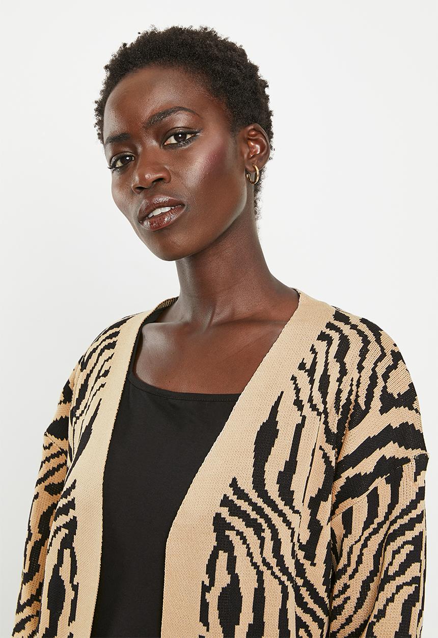 dailyfriday - Longer length cardigan - animal print