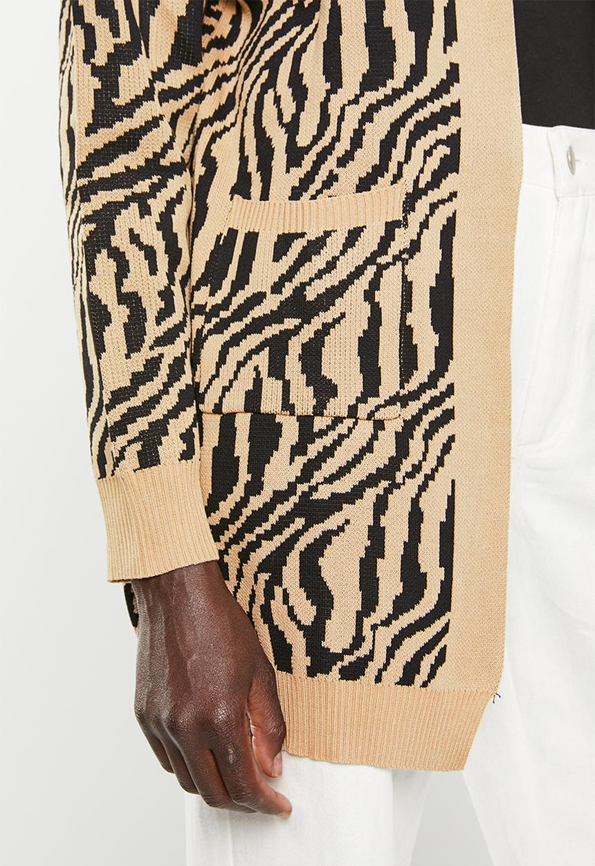 dailyfriday - Longer length cardigan - animal print