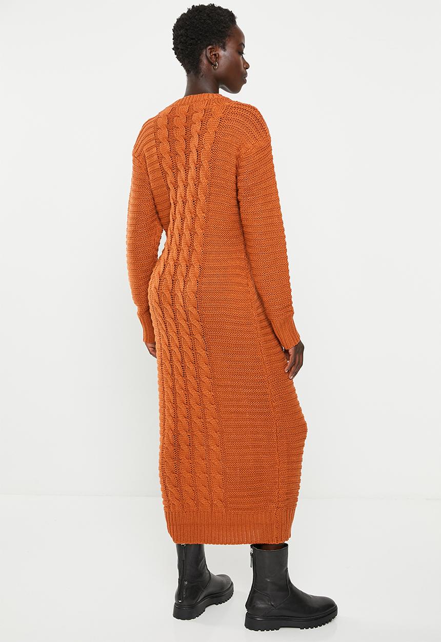 dailyfriday - Knitwear cable dress - tan