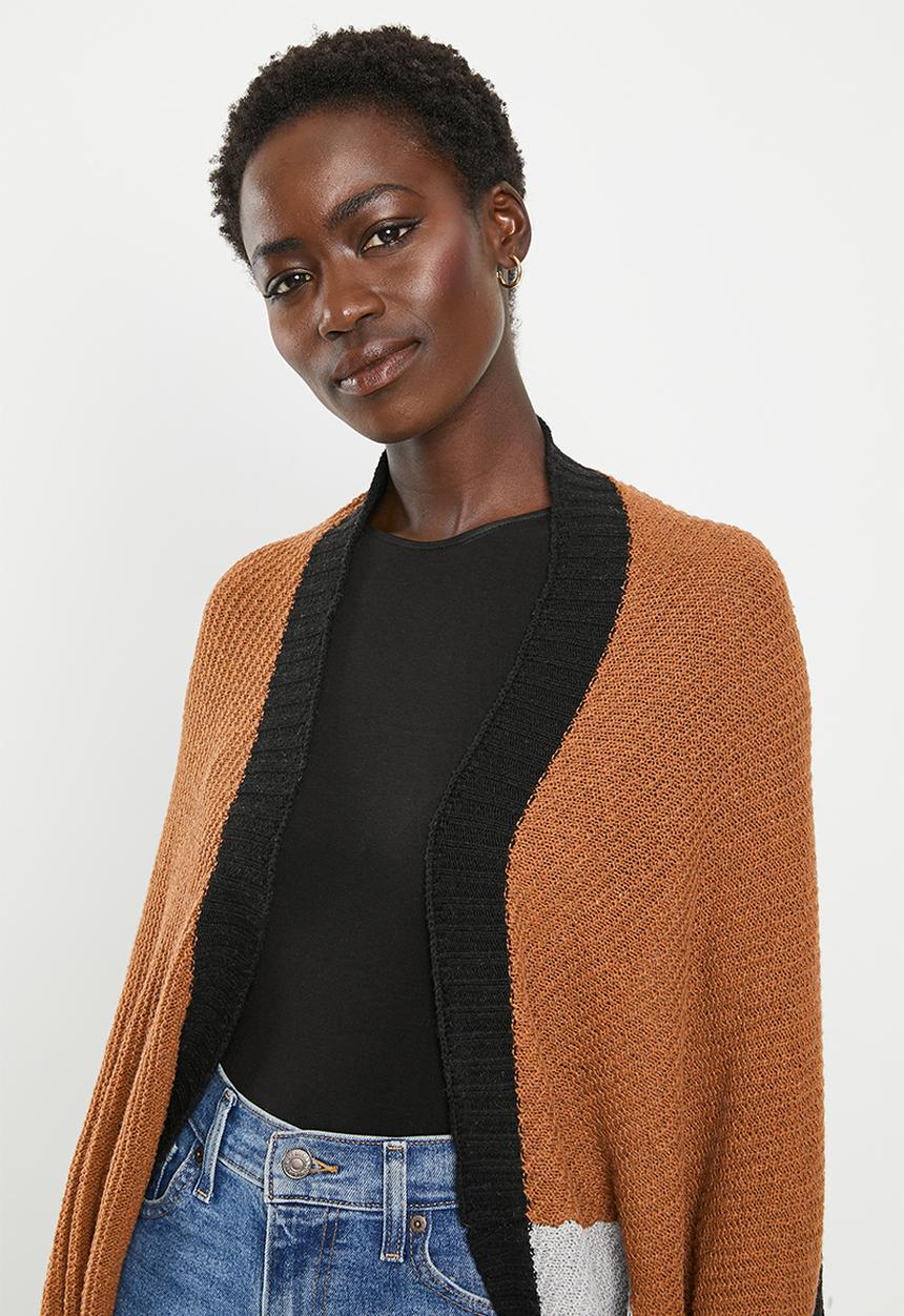 dailyfriday - Cardigan - black & tan