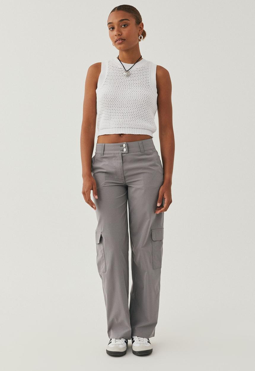 Supré  - christy open knit tank - white