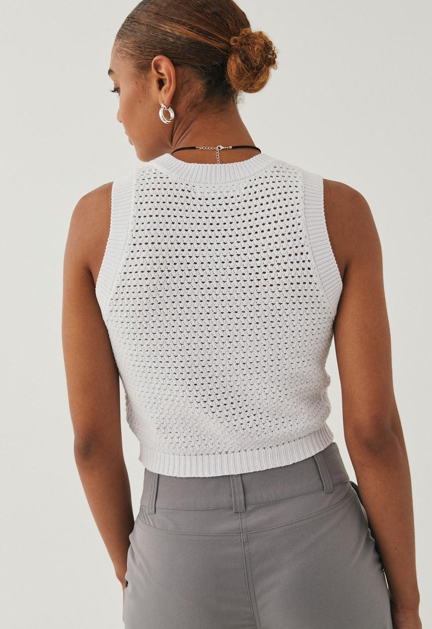 Supré  - christy open knit tank - white