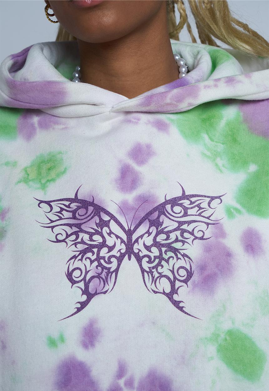 Daisy Street - Printed tie dye hoodie - multi