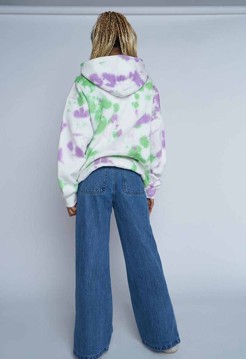 Daisy Street - Printed tie dye hoodie - multi