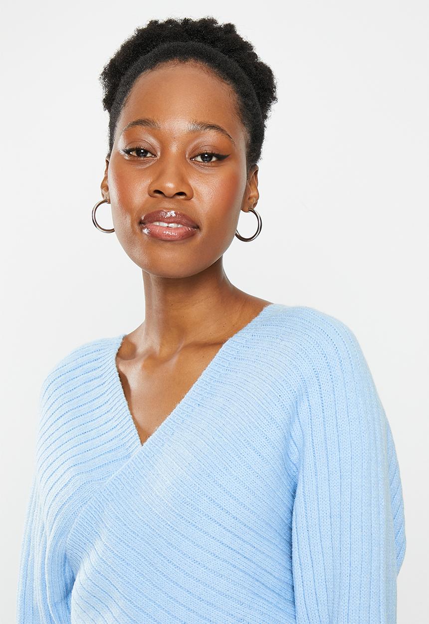 dailyfriday - Wrap midi dress - light blue