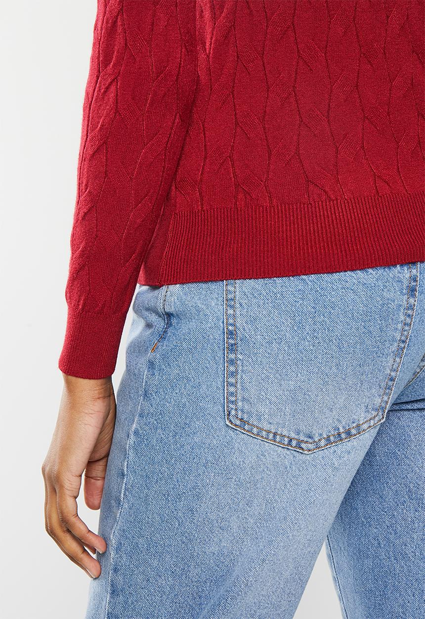 dailyfriday - Cable poloneck - burgundy