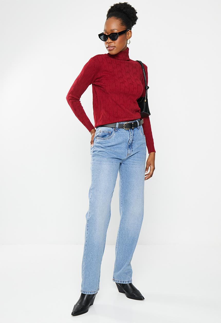 dailyfriday - Cable poloneck - burgundy