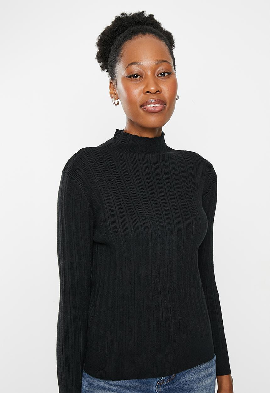 dailyfriday - Rib fitted jumper - black