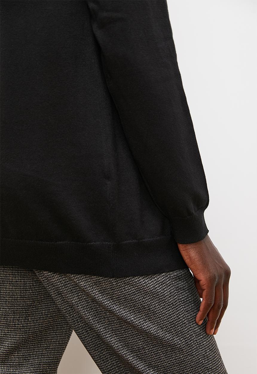 edit - Longline shawl cardigan - black
