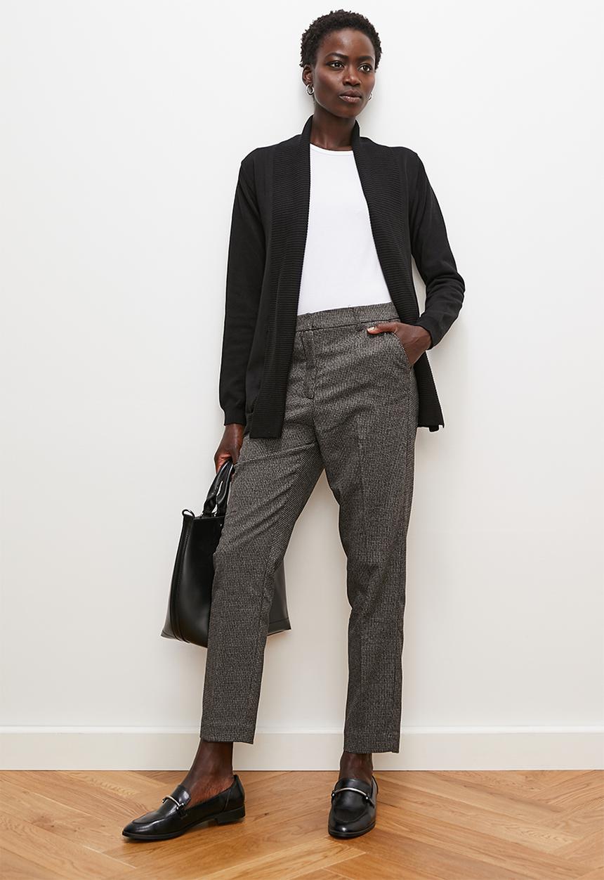 edit - Longline shawl cardigan - black