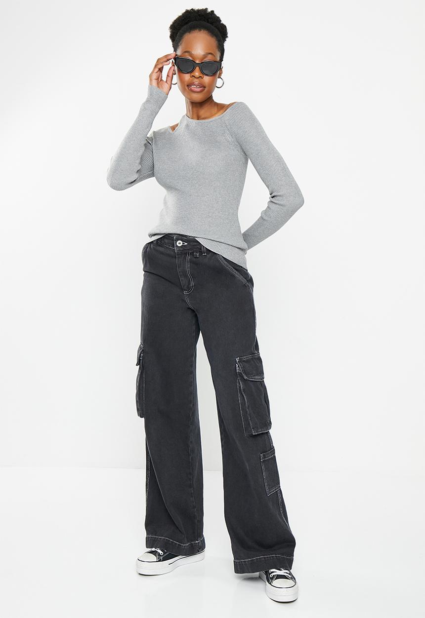 dailyfriday - Cut out shoulder top - grey melange