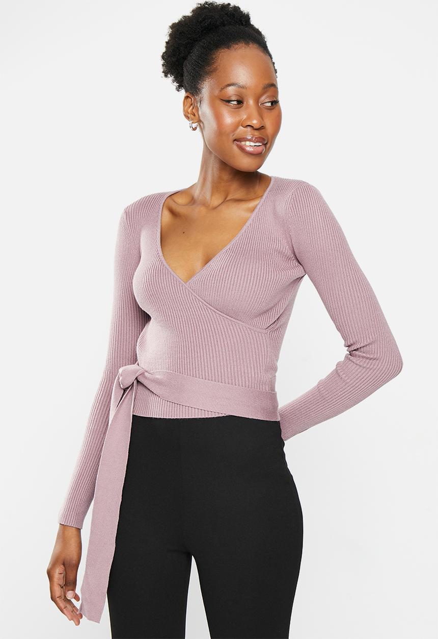 dailyfriday - Side tie knitwear top - mink