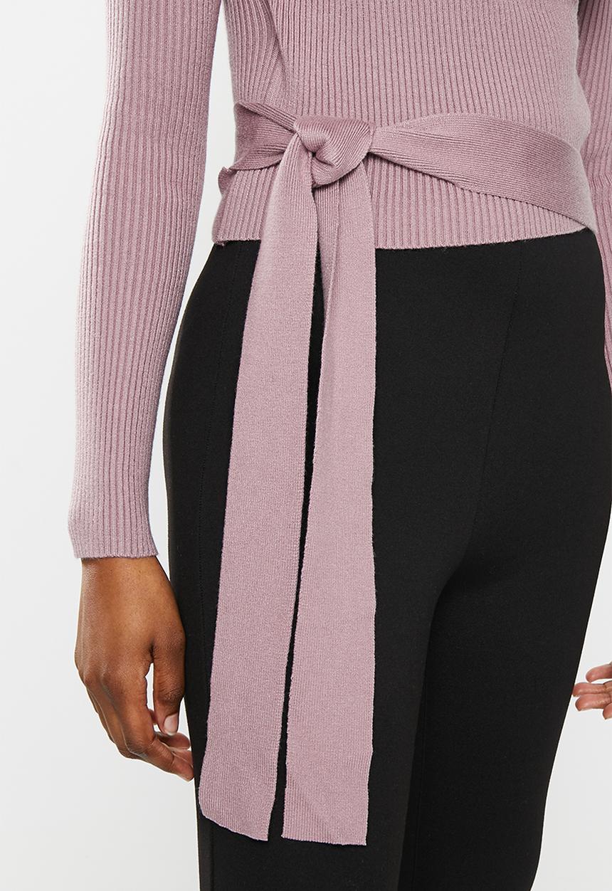 dailyfriday - Side tie knitwear top - mink