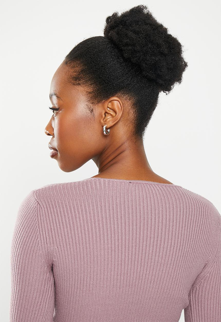 dailyfriday - Side tie knitwear top - mink