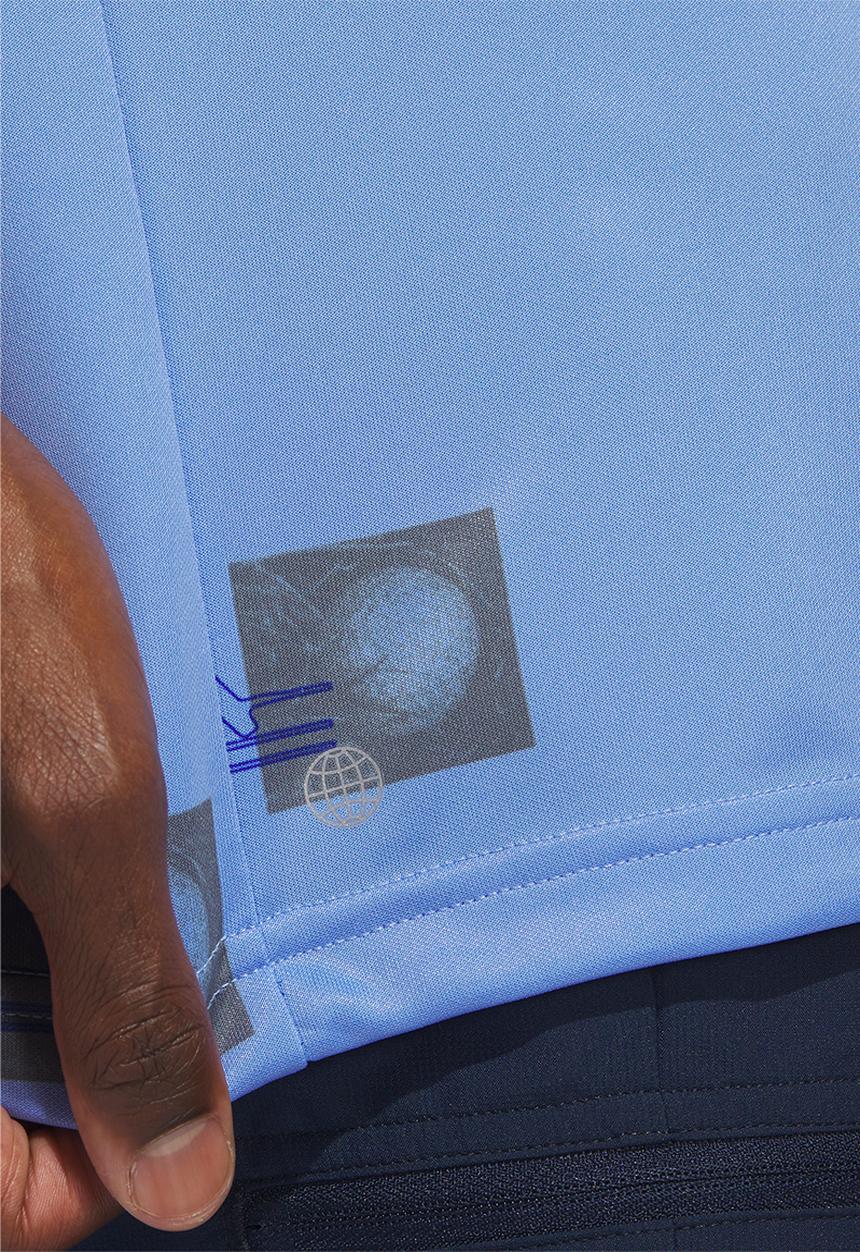 adidas Performance - Allover print golfer - lucid blue/grey four