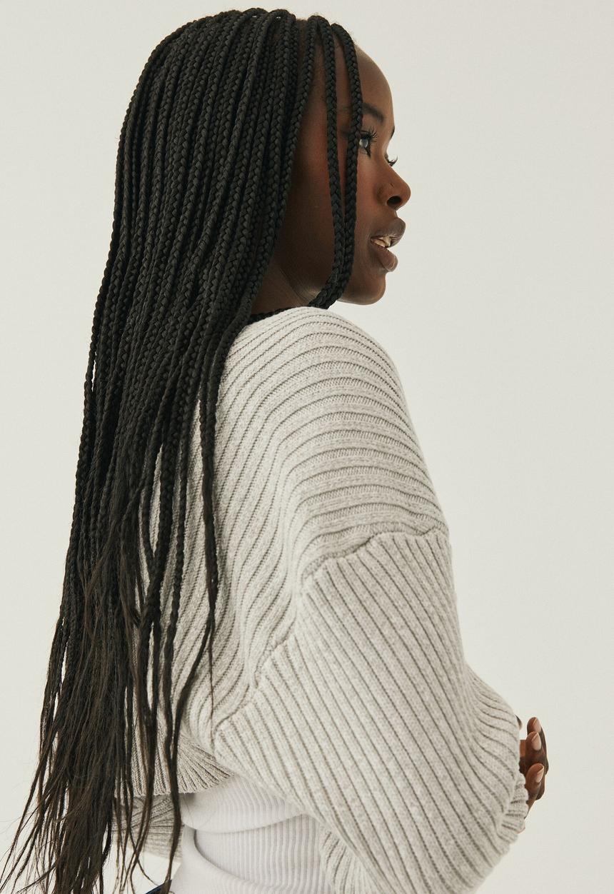 Supré  - Emma oversized knit shrug - grey marle