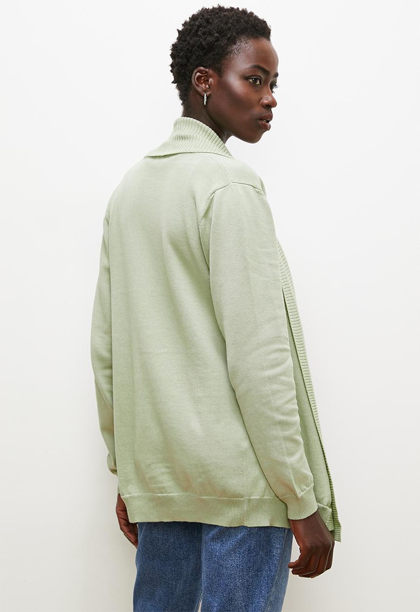 edit - Longline shawl cardigan - dusty sage