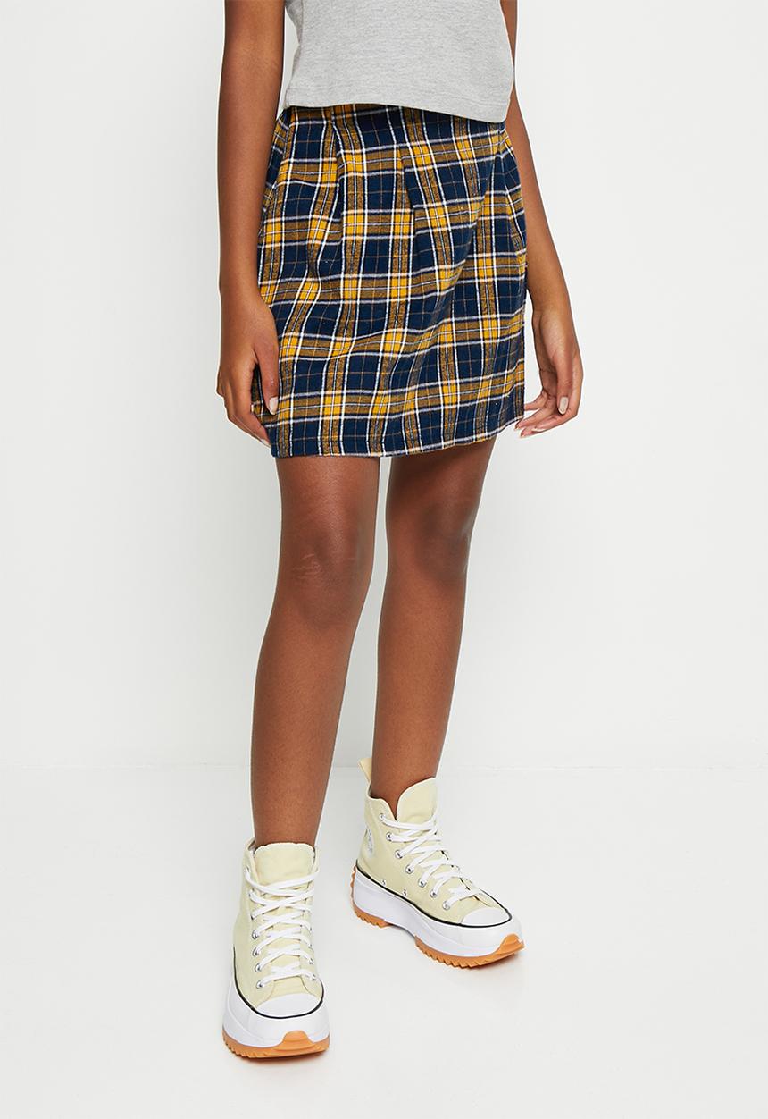 Superbalist - Check skirt - mustard check 