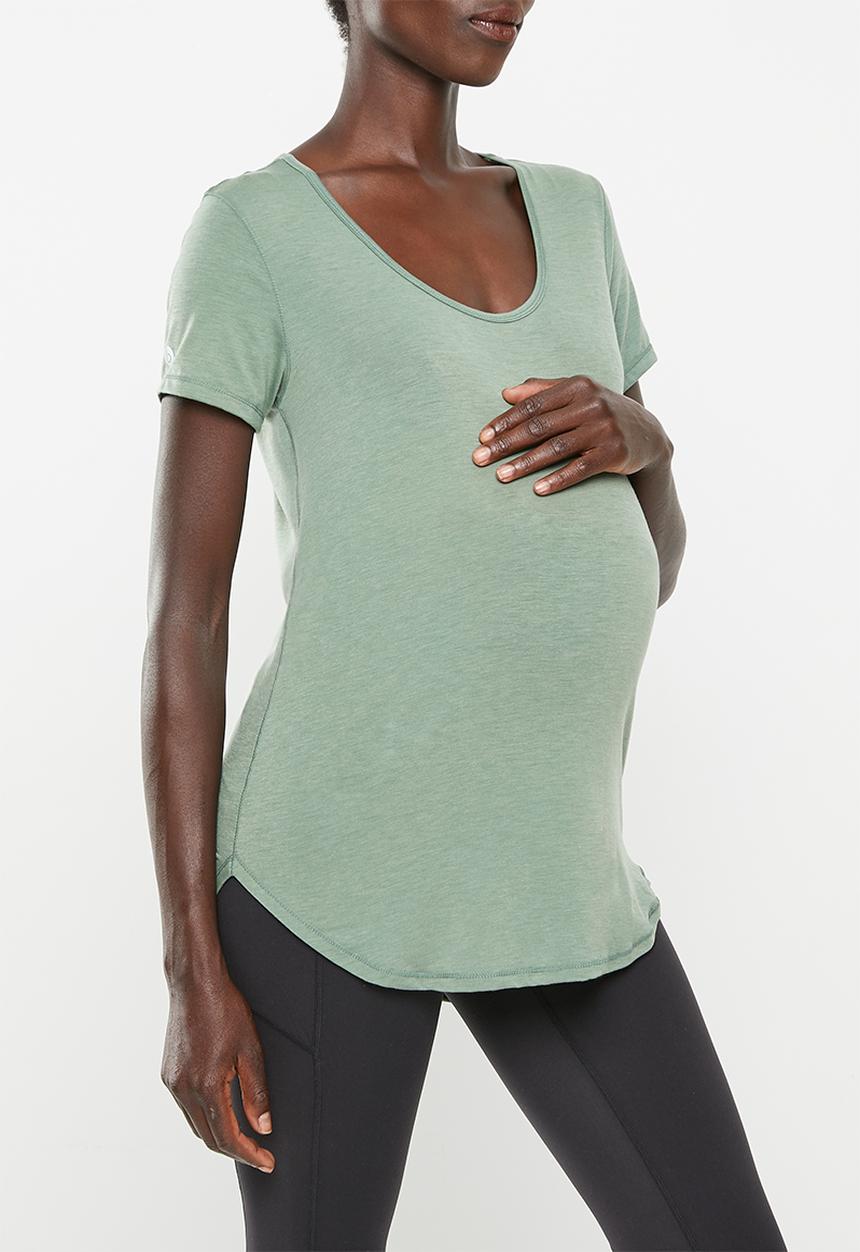 Cotton On - Maternity gym T-shirt - sage leaf