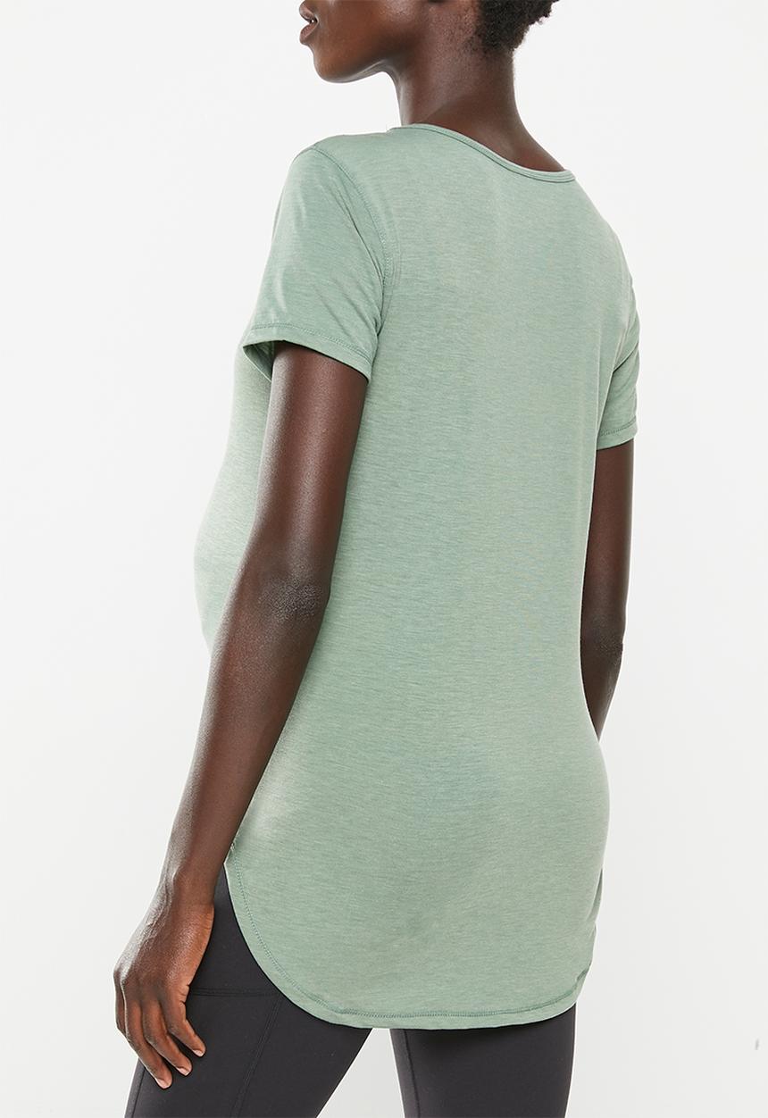 Cotton On - Maternity gym T-shirt - sage leaf