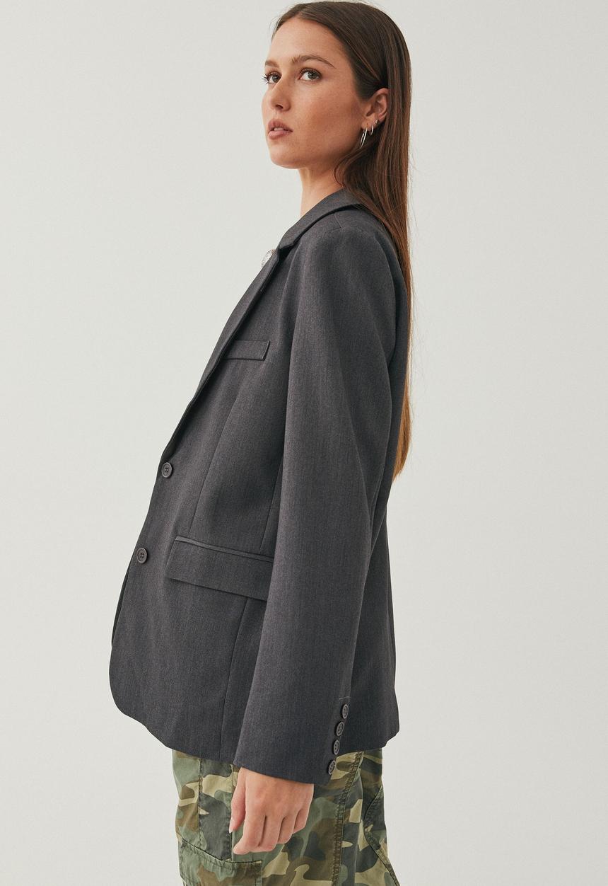 Supré  - harper oversized blazer - charcoal marle
