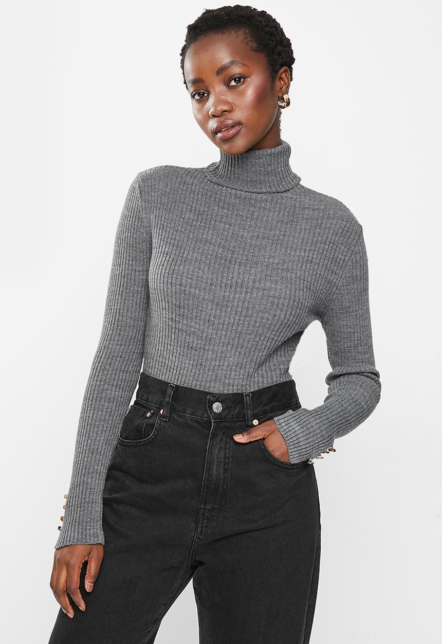 Trendyol - Turtleneck knit sweater - anthracite