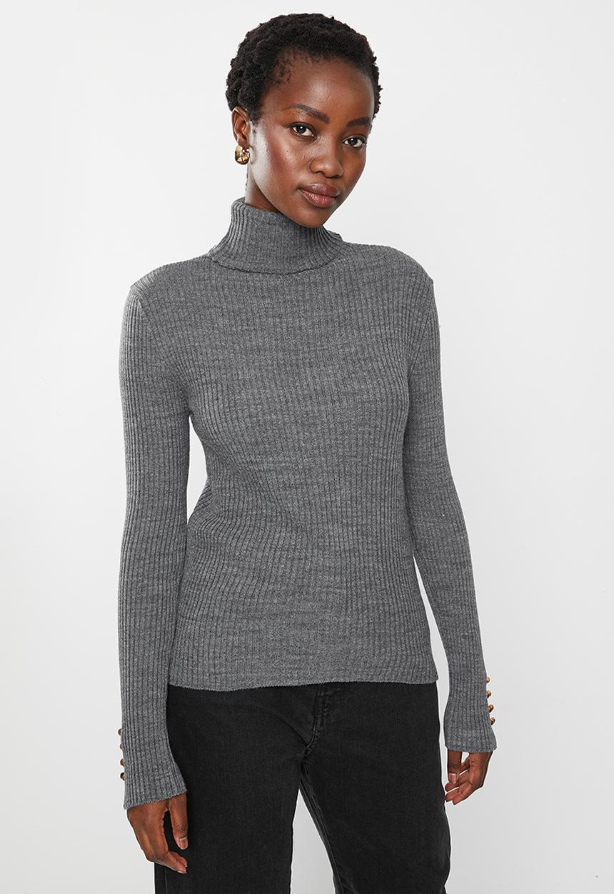 Trendyol - Turtleneck knit sweater - anthracite