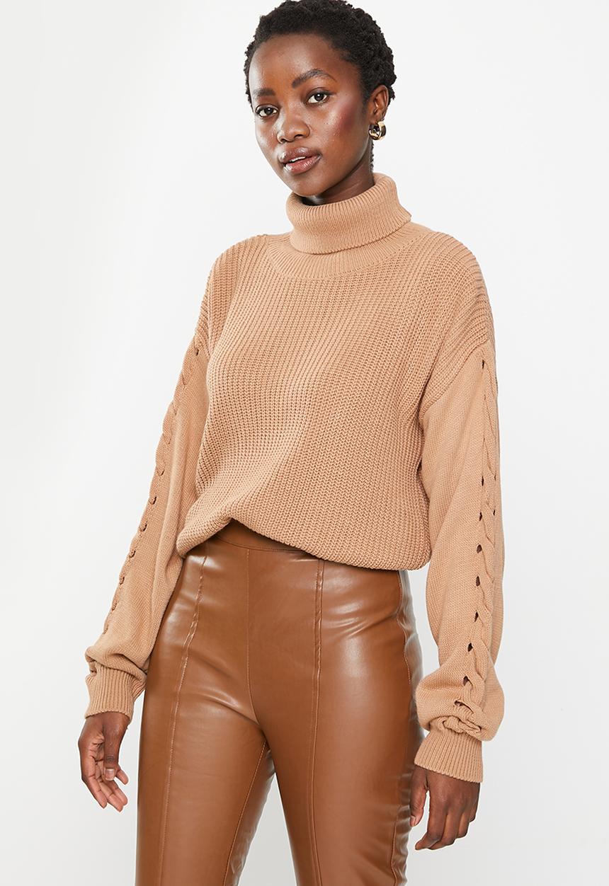 Trendyol - Turtleneck knit sweater - camel