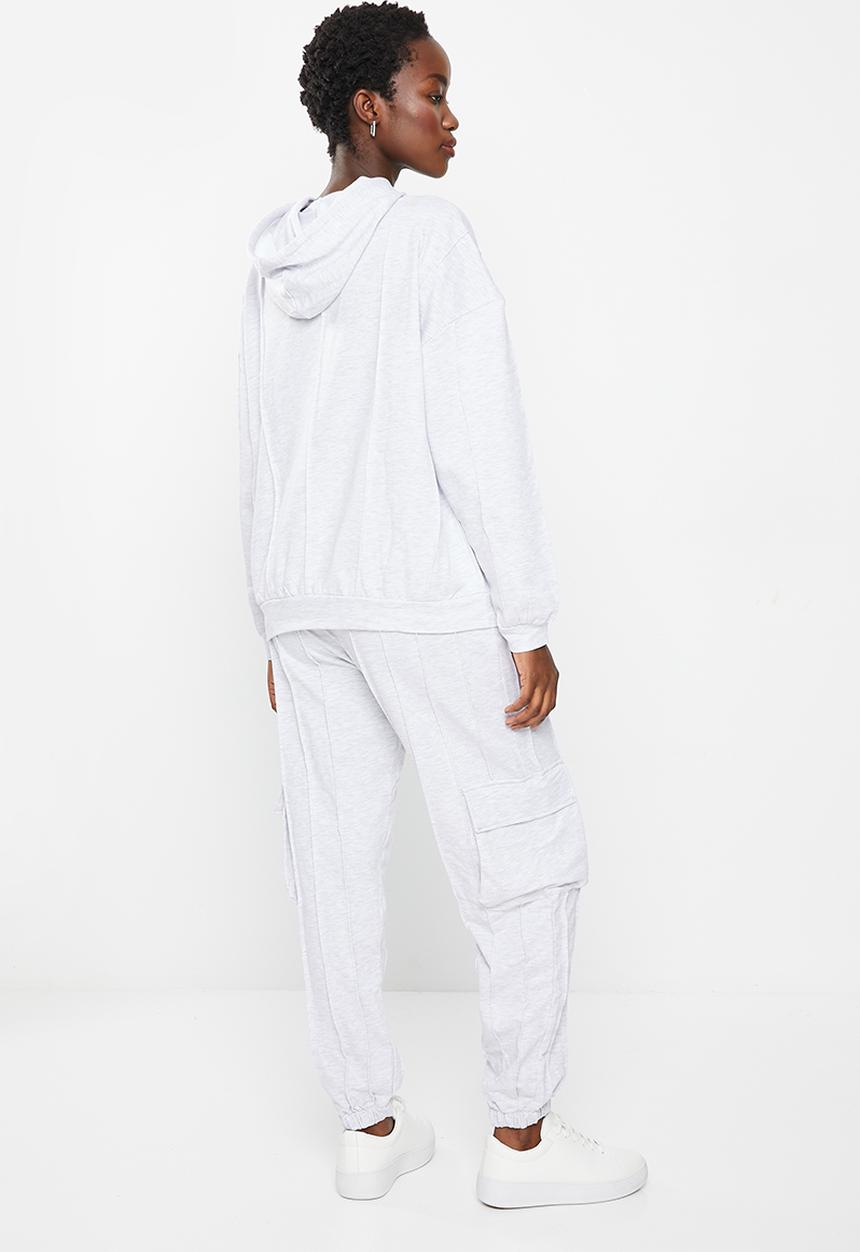 Trendyol - Hooded stitch detail tracksuit set  - grey