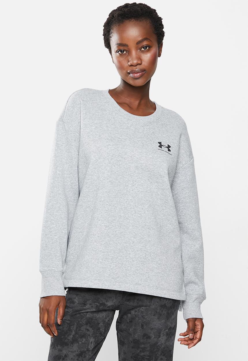 Under Armour - Rival fleece oversize crew - steel medium heather