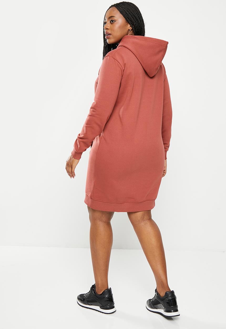 Calvin Klein - Plus monogram hoodie dress - terracotta tile