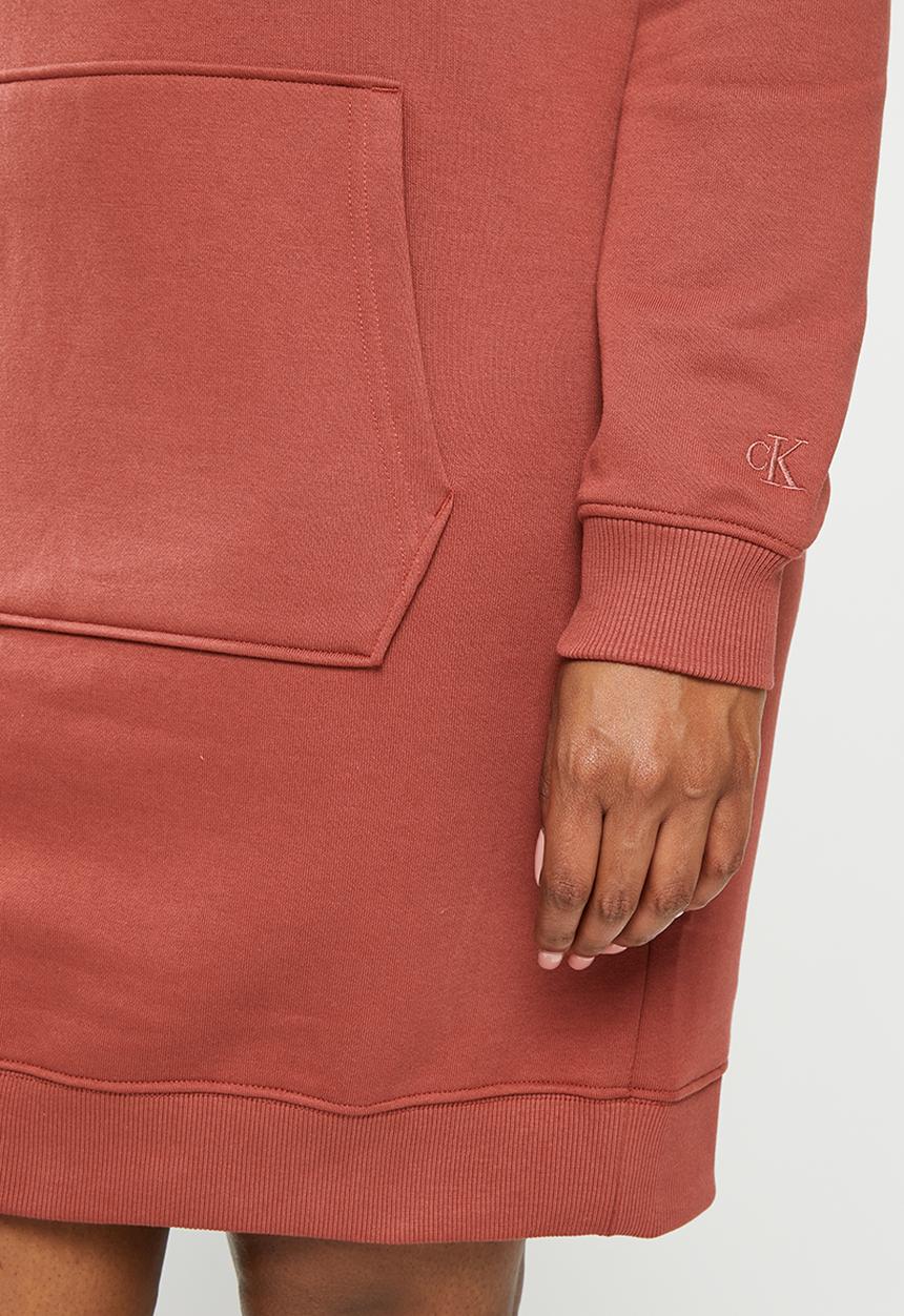 Calvin Klein - Plus monogram hoodie dress - terracotta tile