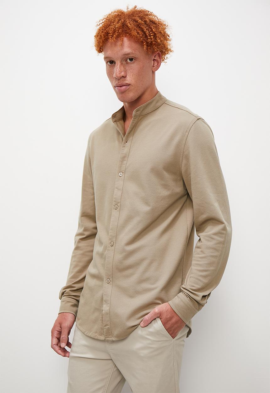 Superbalist - Pique mandarin shirt - taupe