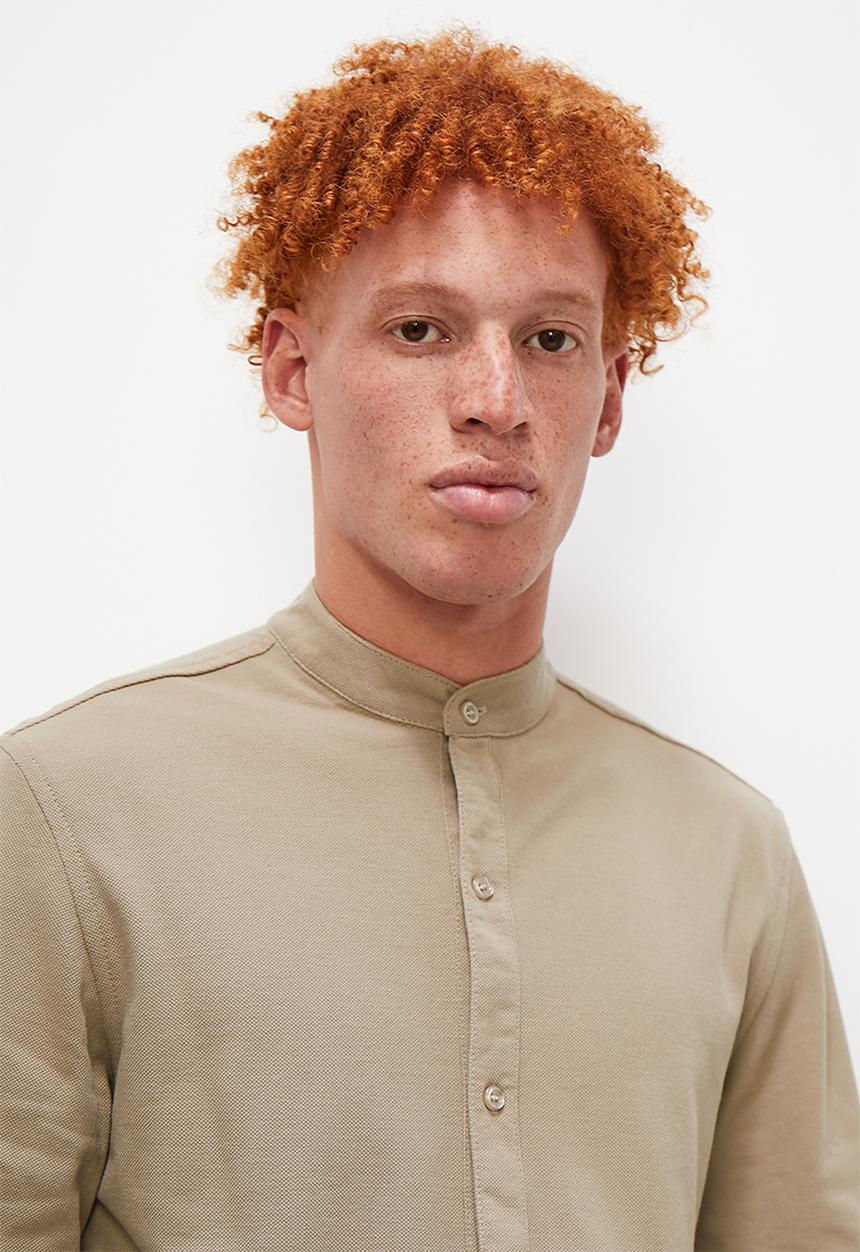 Superbalist - Pique mandarin shirt - taupe