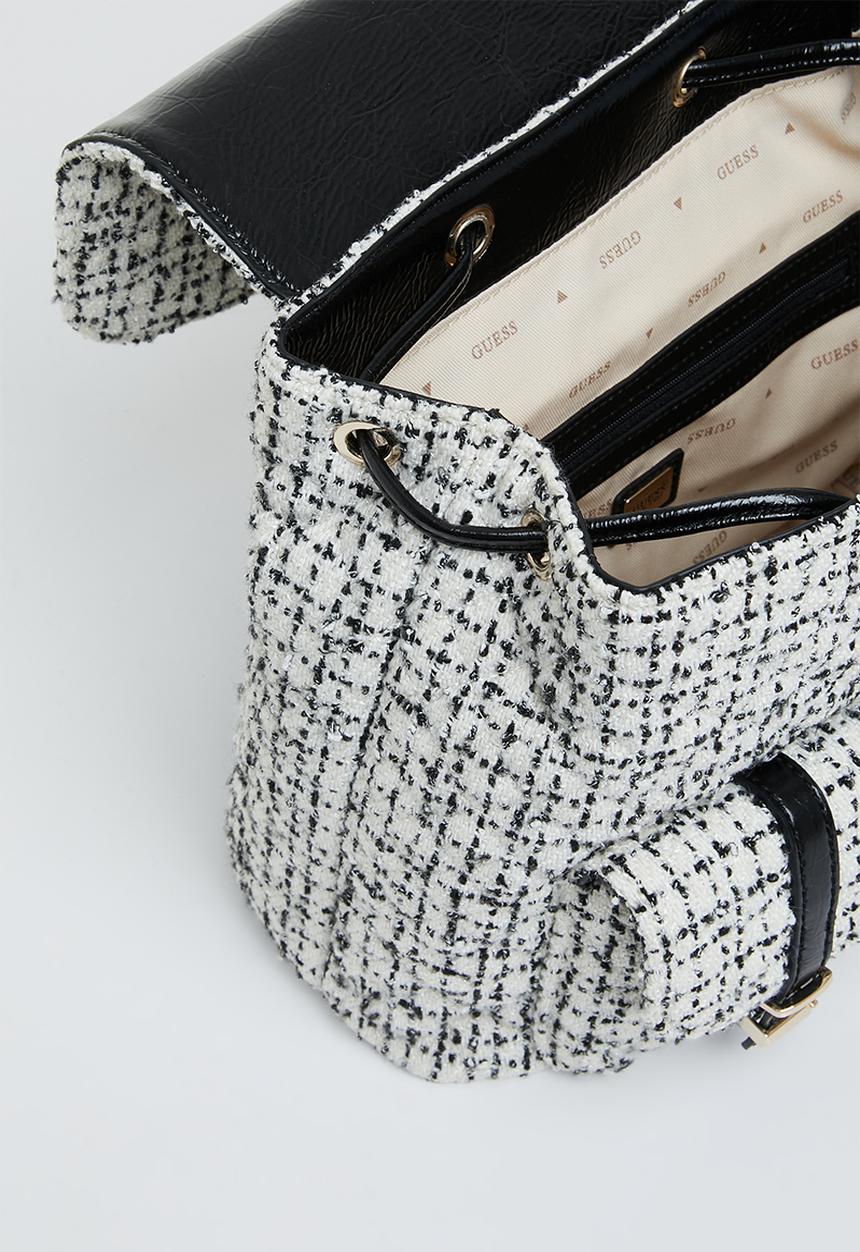 GUESS - Adam flap backpack - black & white