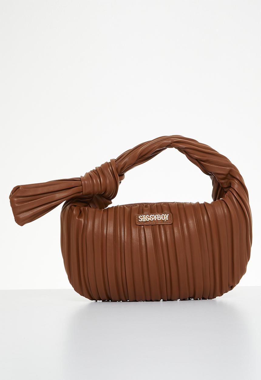 SISSY BOY - Tie the knot : knotted pleated bag - tan