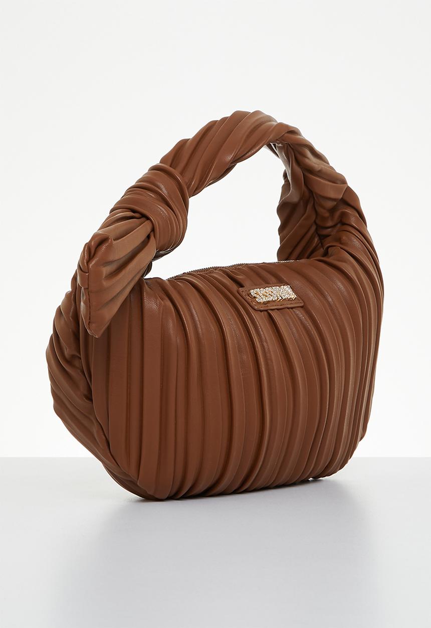 SISSY BOY - Tie the knot : knotted pleated bag - tan